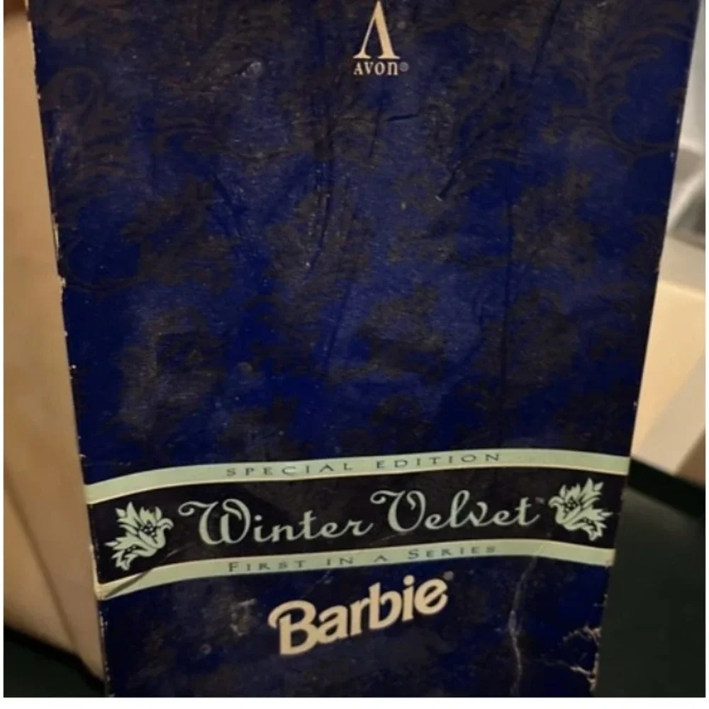 Avon Special Edition Winter Velvet Barbie  Blue Velvet Silver Gown